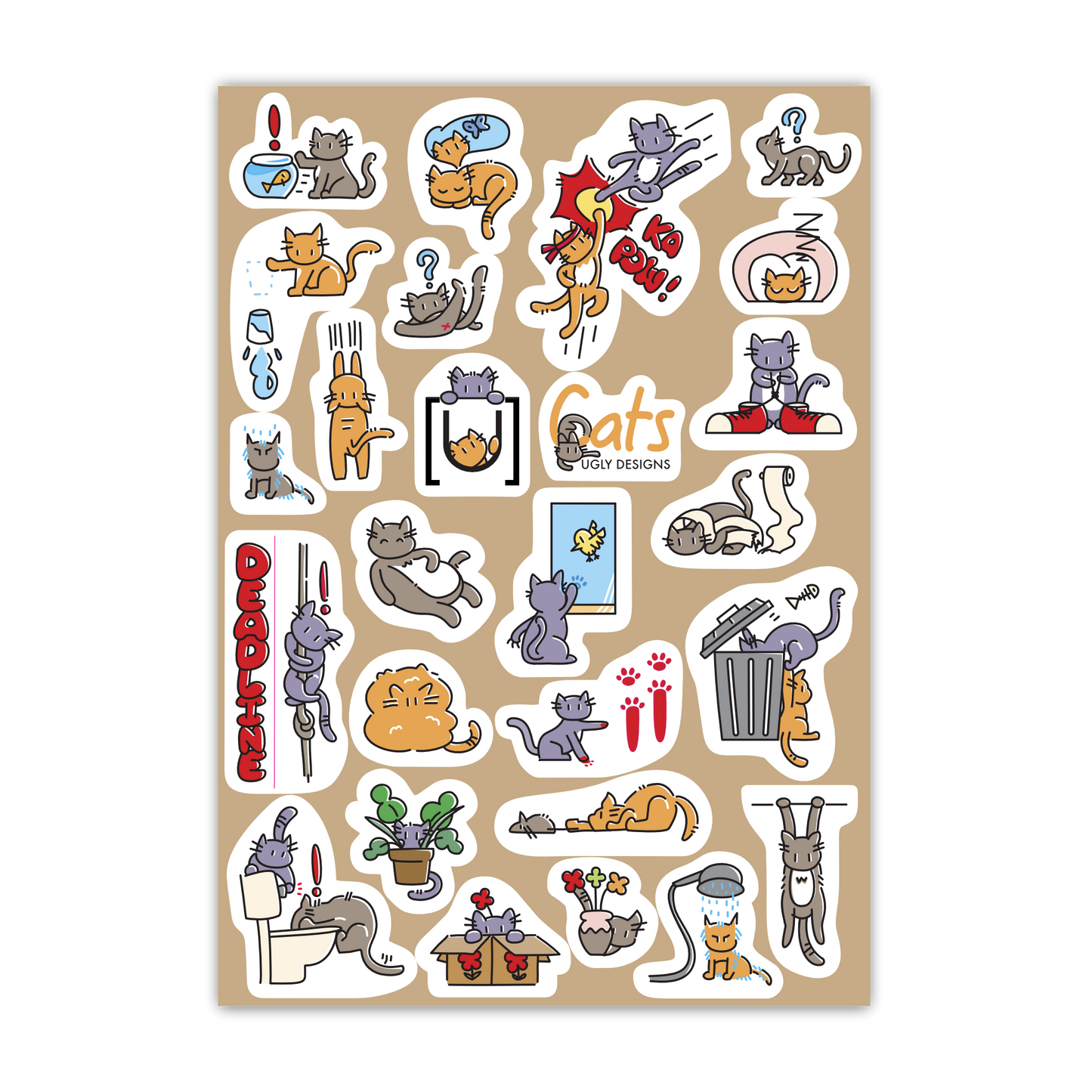 The Life of Cats Sticker A6 Sticker Sheet
