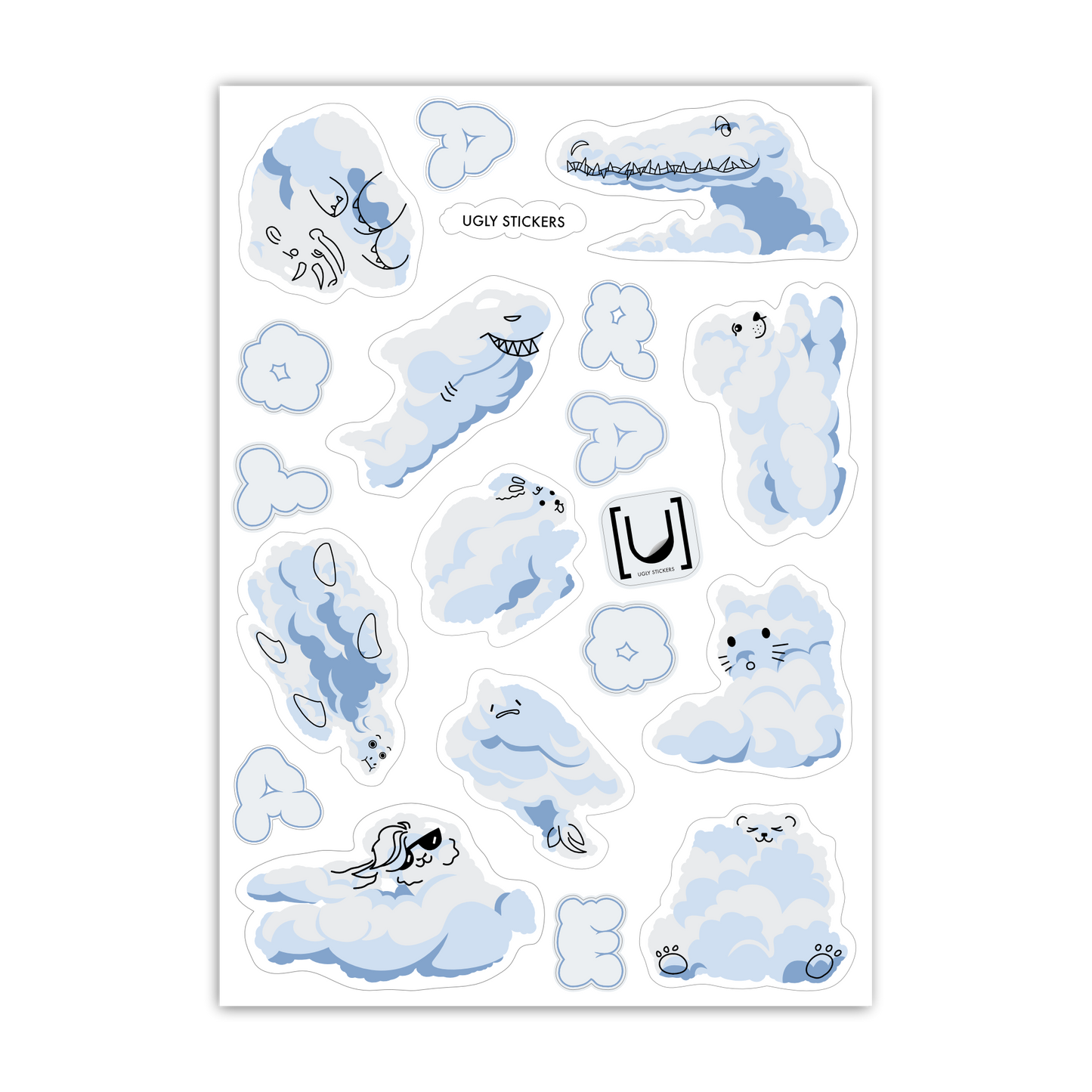 Aotearoa cloud A6 Sticker Sheet - Translucent
