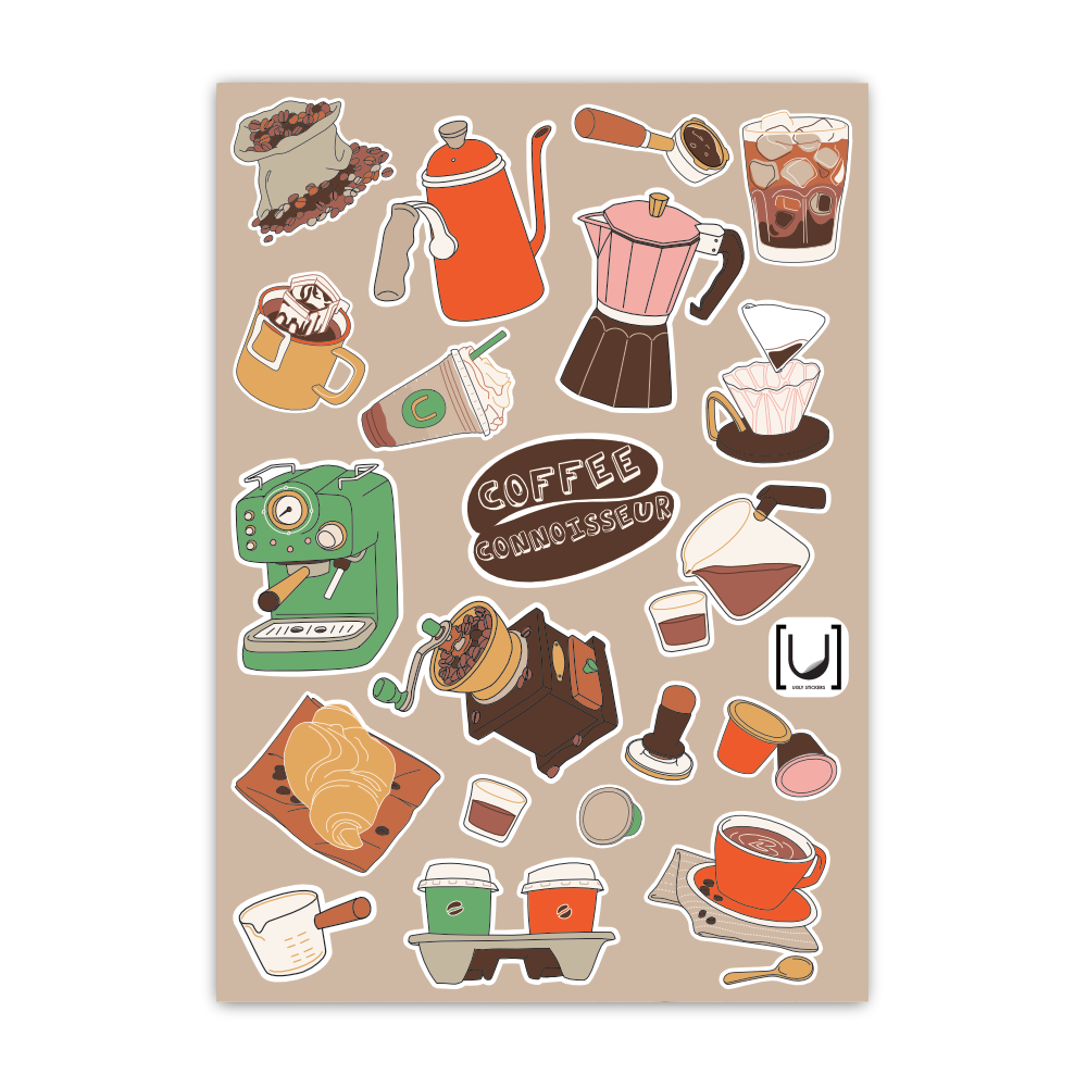 Coffee Connoisseur A6 Sticker Sheet