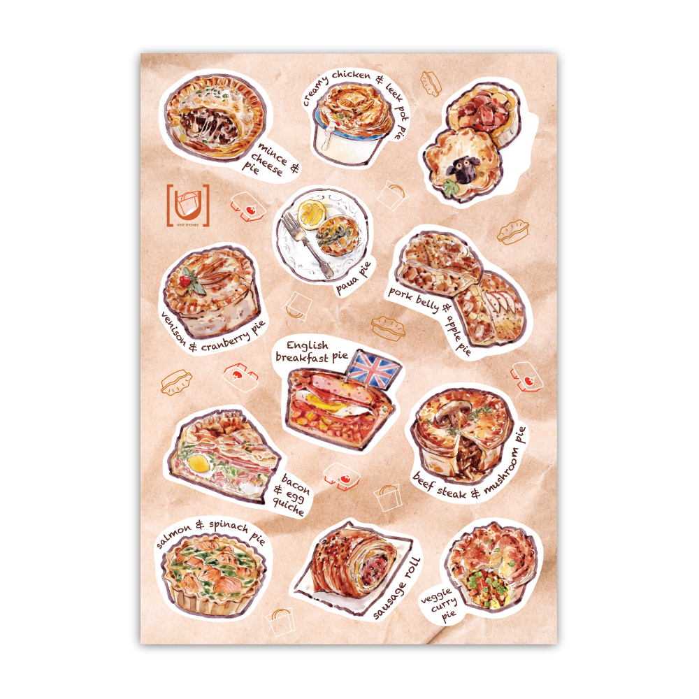 Pies A6 Sticker Sheet