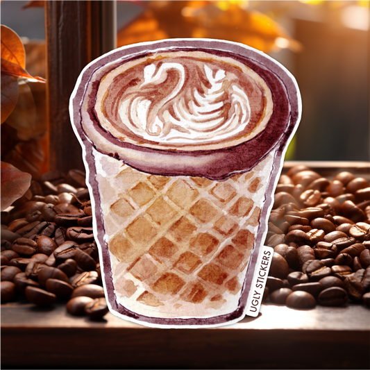 Waffle Cup Latte