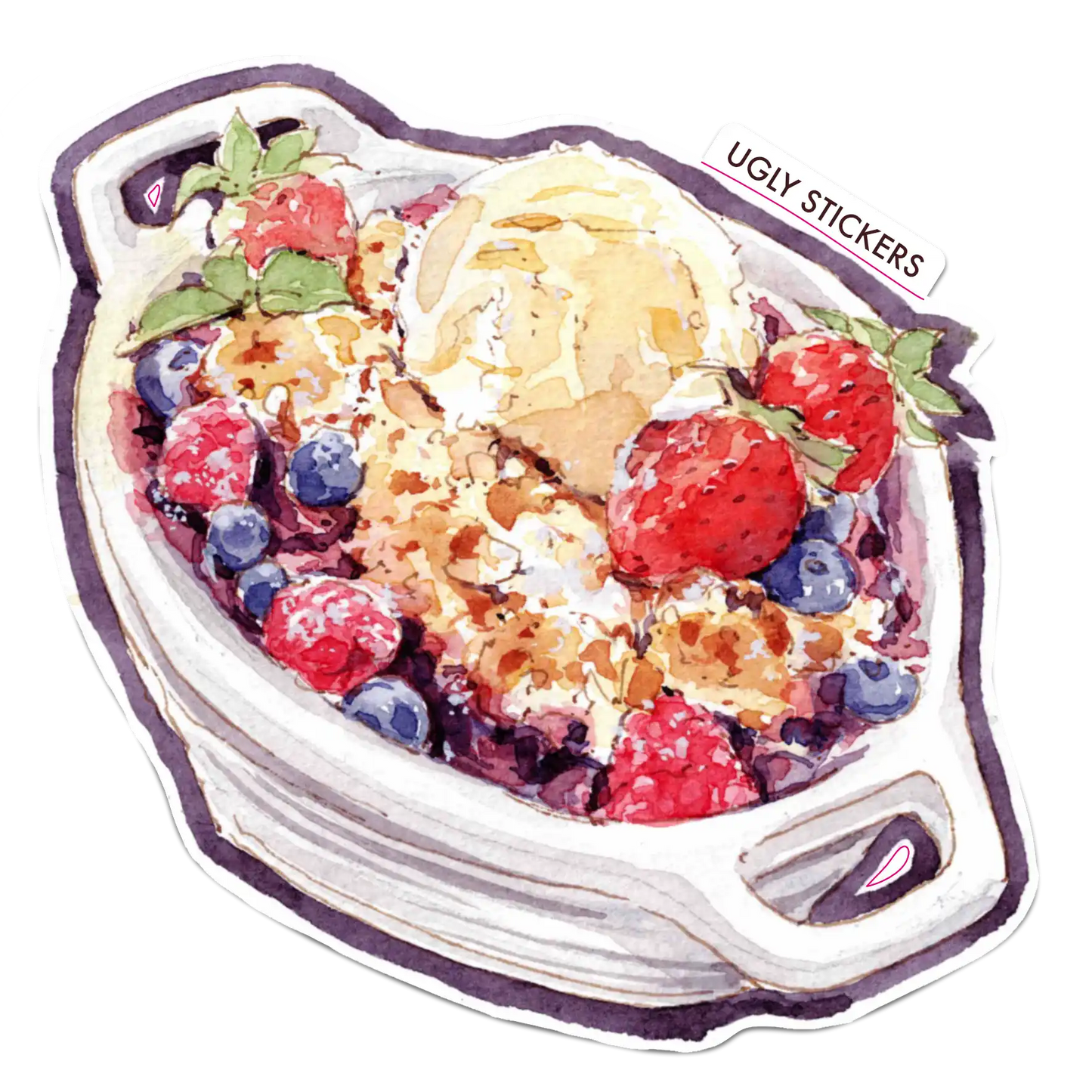 Berry Cobbler with Vanilla Ice Cream