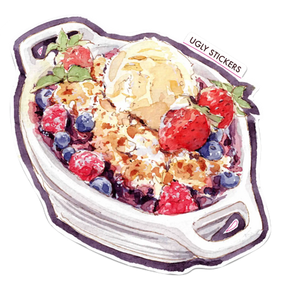 Berry Cobbler with Vanilla Ice Cream
