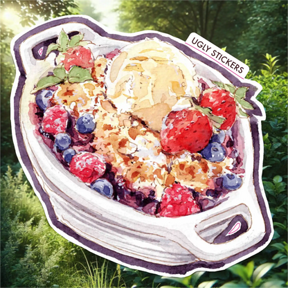 Berry Cobbler with Vanilla Ice Cream