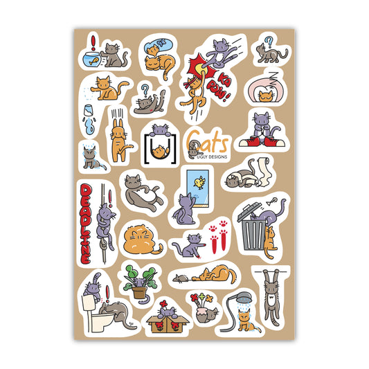 Cats Sticker A6 Sticker Sheet