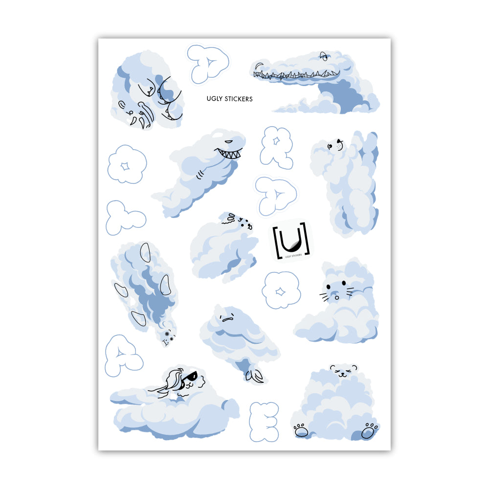Aotearoa cloud A6 Sticker Sheet - Translucent