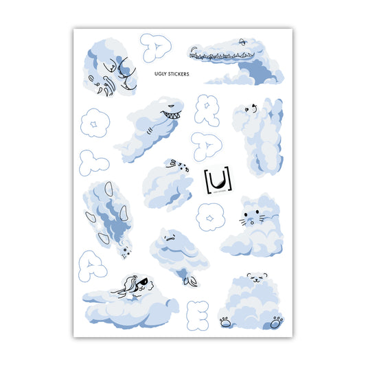 Aotearoa cloud A6 Sticker Sheet - Translucent