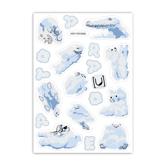 Aotearoa cloud A6 Sticker Sheet - Translucent
