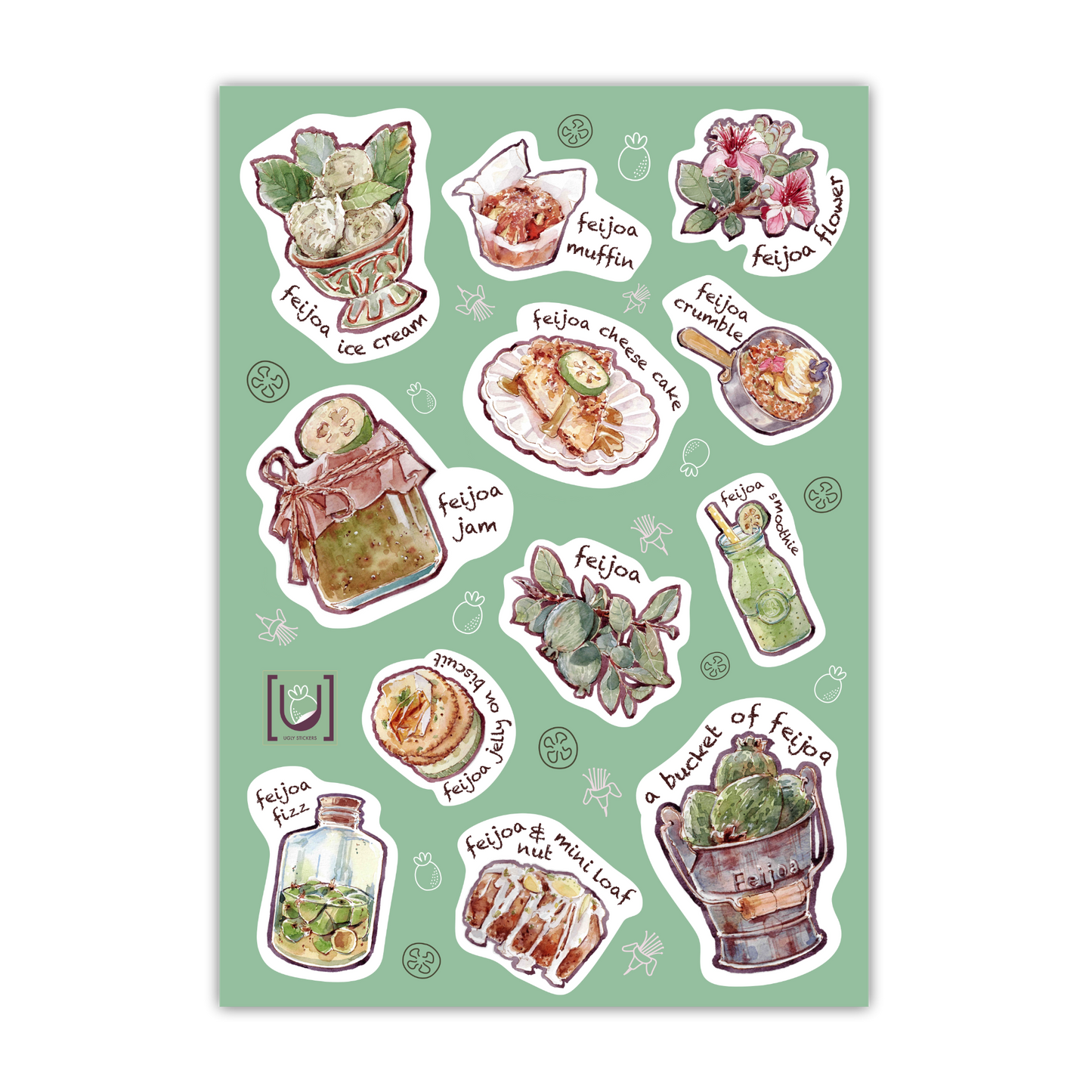 The Season of Feijoa A6 Sticker Sheet
