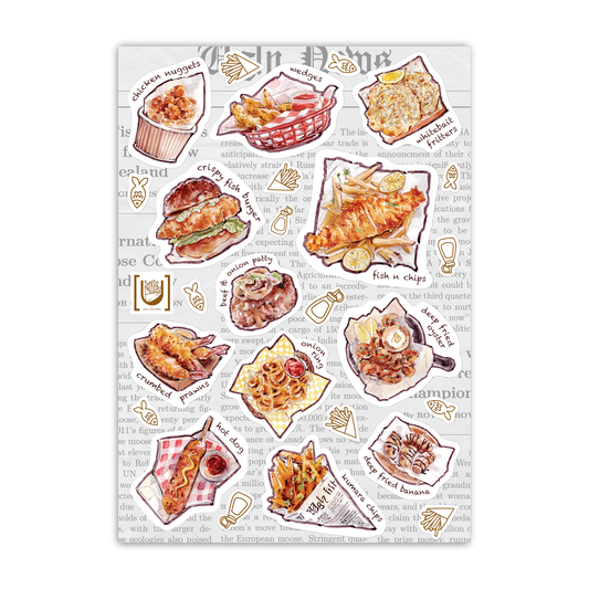 Fish n Chips A6 Sticker Sheet