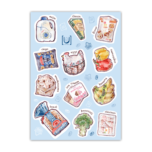 Grocery Shopping Day A6 Sticker Sheet