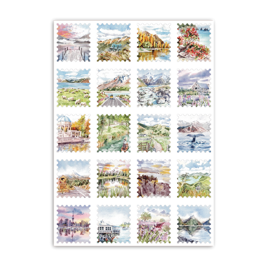 landscape Stamps Series 3 A6 Sticker Sheet
