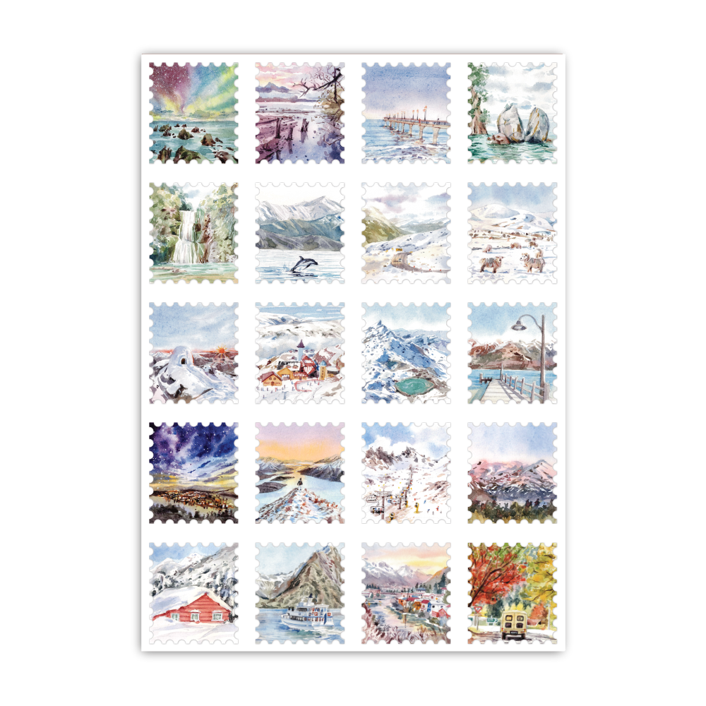 landscape Stamps Series 4 A6 Sticker Sheet