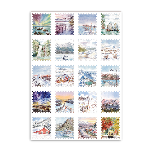 landscape Stamps Series 4 A6 Sticker Sheet