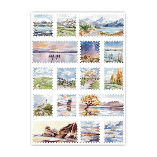 landscape Stamps Series 2 A6 Sticker Sheet
