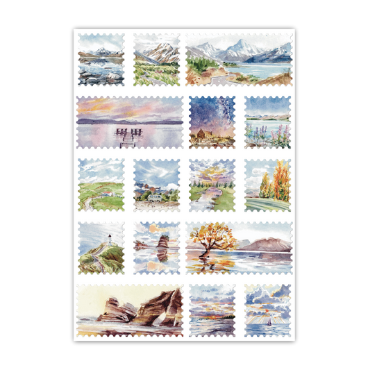 landscape Stamps Series 2 A6 Sticker Sheet