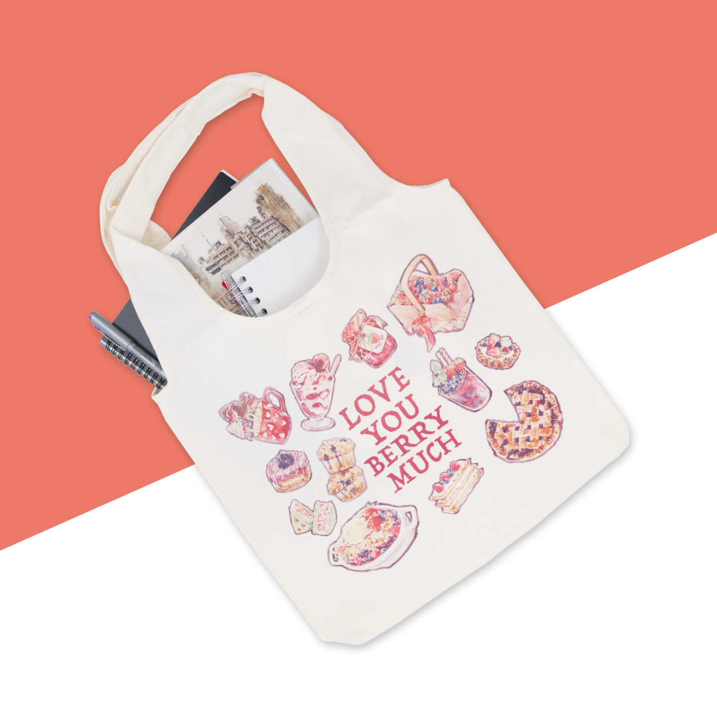 Canvas Tote Bags - Love you Berry Much