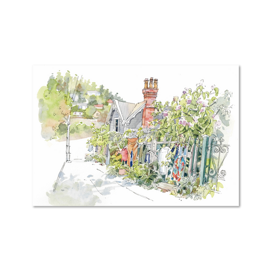 My Sketched Journey Postcards - Winchester Street, Lyttelton