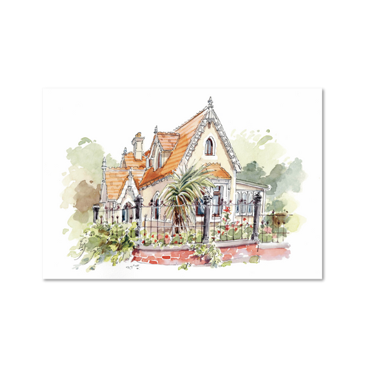 My Sketched Journey Postcards - Mona Vale Gatehouse