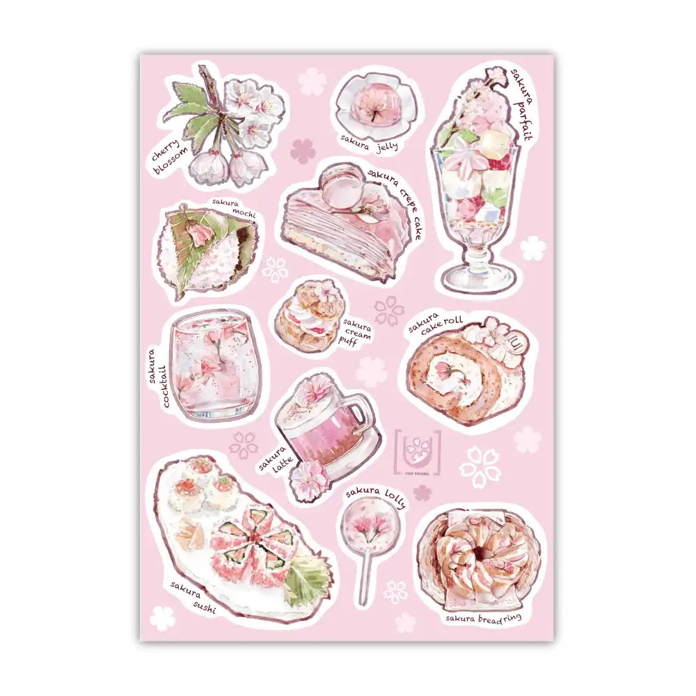 Sakura Foods A6 Sticker Sheet