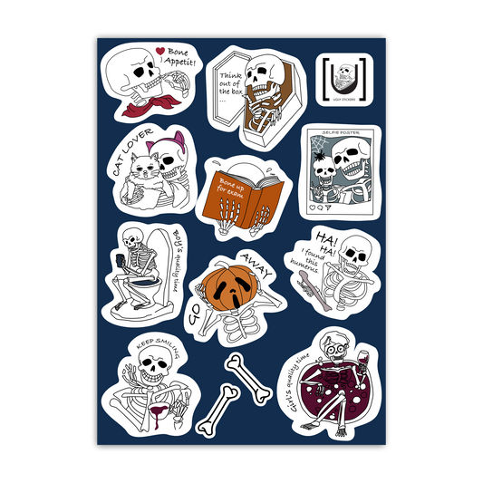 Skeleton A6 Sticker Sheet