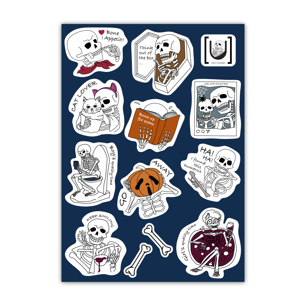 Skeleton A6 Sticker Sheet