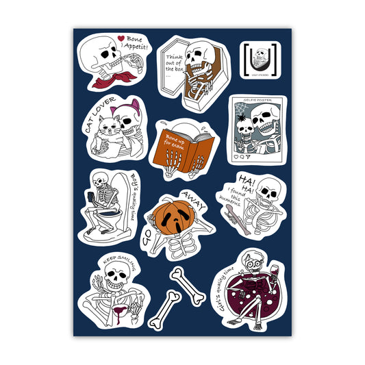 Skeleton A6 Sticker Sheet