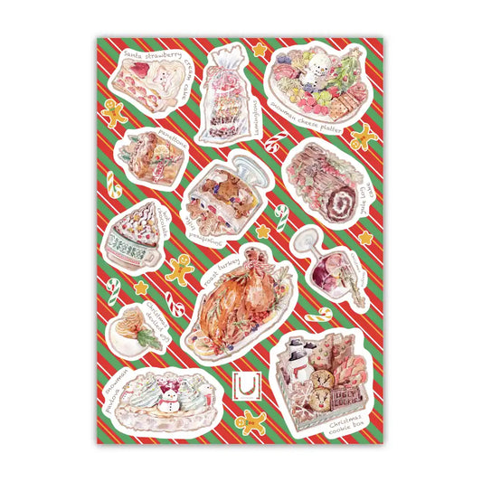 Christmas Party Foods A6 Sticker Sheet
