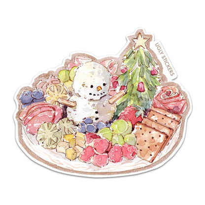 Christmas Snowman Cheese Platter