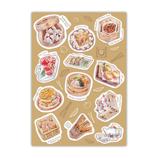 Yumcha Watercolour Stickers A6 Sticker Sheet